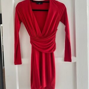 Long Sleeve Little RED Dress NWT #85 SZ XXS